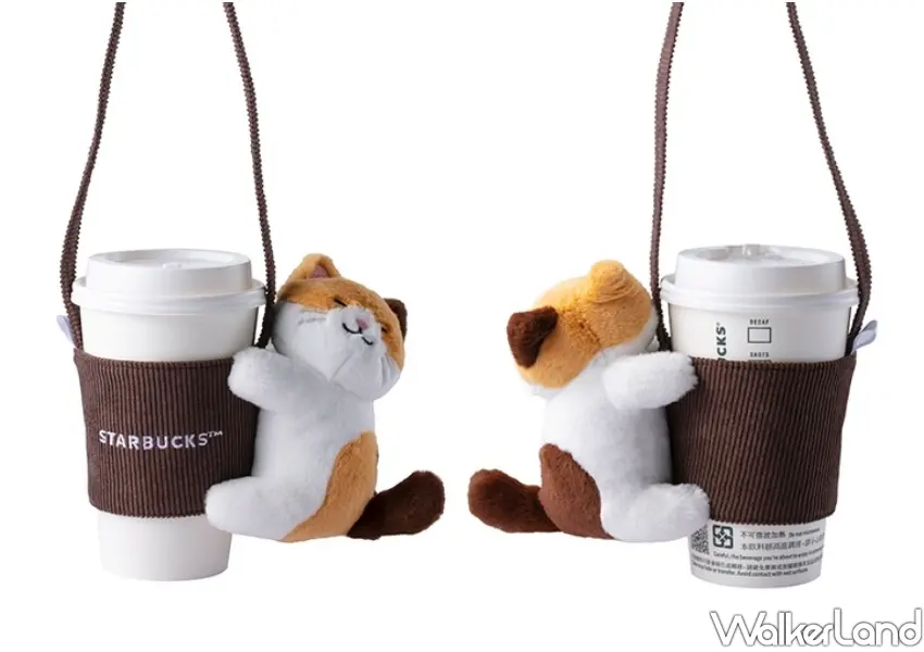 ▲可愛三花貓咪環抱咖啡杯，柔軟療癒的觸感讓每一口Starbucks都變得更有溫度。