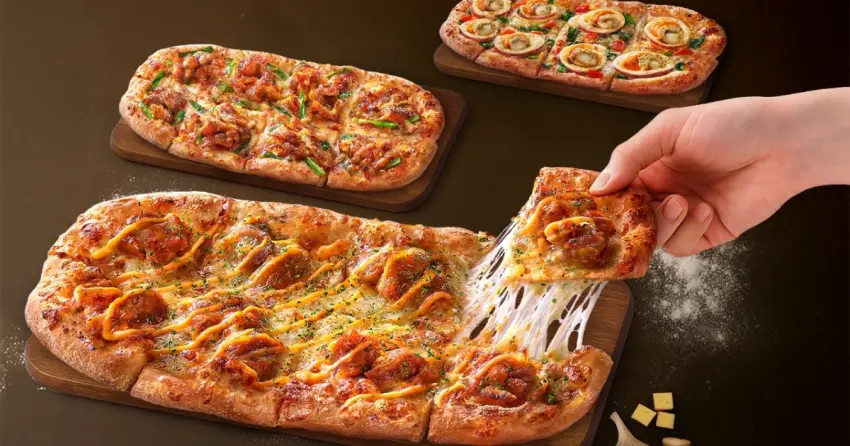 個人比薩買二送一！必勝客手工義式薄比薩加量50%，三款新口味獨享開吃。