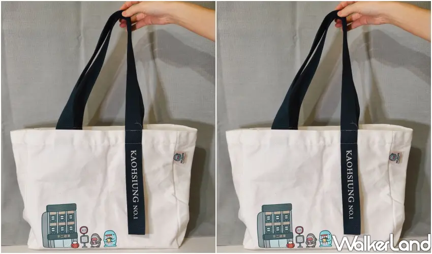 ▲出門踏青必備鯊魚先生帆布袋，大容量設計加上質感插畫，成為最實用的野餐配件。(攝影：鄭雅之)