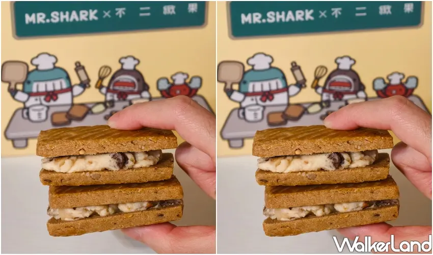 ▲奶油起司夾心的扎實內餡，豐富果乾與夏威夷果創造出層次分明的美味。(攝影：鄭雅之)