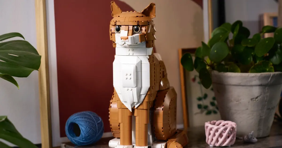 貓奴買爆！樂高橘貓開賣瘋搶 可動貓耳朵 貓尾巴，樂高粉絲必收藏。