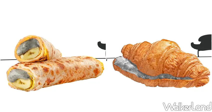 ▲拉亞漢堡與馬來貘強勢聯名，芝麻香蕉蛋餅與芝麻可頌必點開箱。