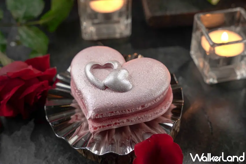 ▲君品Ciao白色情人節限定：預訂即致贈「愛心粉紅馬卡龍」，讓主廚特製的粉色浪漫，定格專屬兩人的甜蜜瞬間。圖／君品酒店提供；窩客島整理