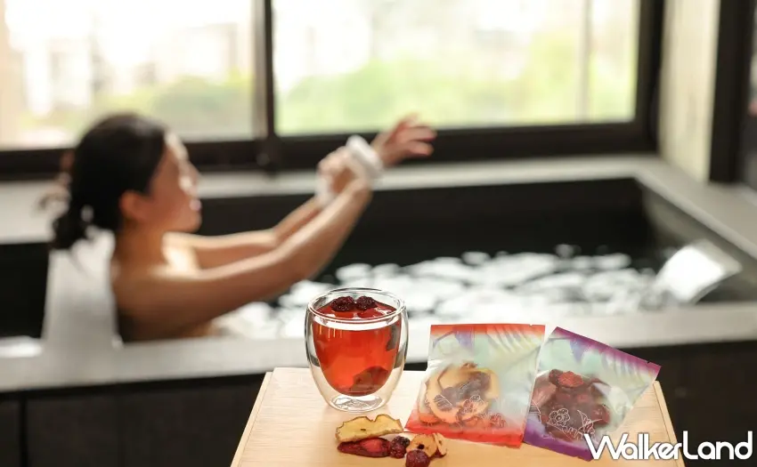 ▲晶泉丰旅「春漾．初綻」住房專案贈送「花漾果乾水組」，以天然果乾沖泡，為溫泉旅程增添清新果香。圖／晶泉丰旅提供；窩客島整理