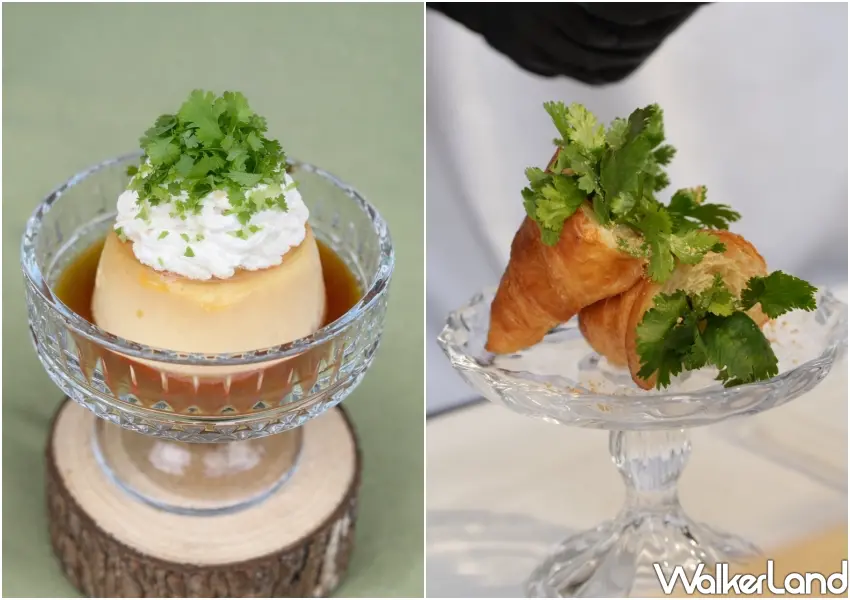 ▲精緻香菜布丁與法式甜點,網美必拍的高顏值香菜午茶。