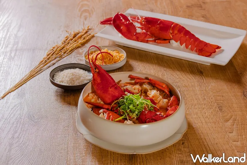 ▲波士頓龍王泡飯採用嘉義在地「幸福米」搭配新鮮白蝦熬製湯底,融入波士頓龍蝦精華,結合飯湯與炸米雙重口感。圖/嘉義福容voco酒店提供;窩客島整理