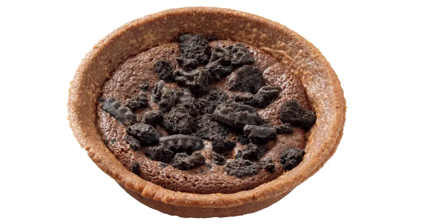 ▲可可塔皮填入巧克力碎片與巧克力麵糊，口感酥脆多層次。