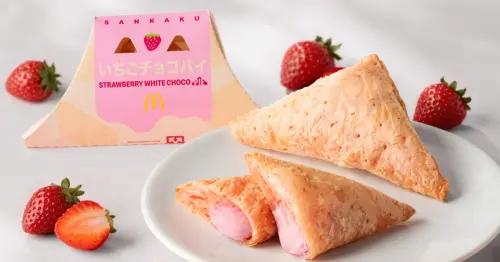 麥當勞草莓派！麥當勞草莓白巧克力三角派台灣開賣，霹靂布袋戲甜心卡買A送B。