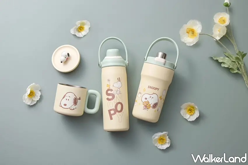 ▲康寧餐具台南三井二期門市首發推出SNOOPY「花野拾光」系列，以溫柔奶油色與嫩綠色營造春日氛圍。圖／康寧餐具提供；窩客島整理