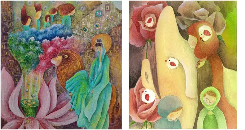 ▲左 : 夢幻如泡影，右 : 像花一樣的盛開