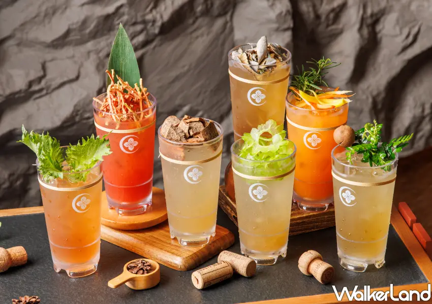 ▲五款專屬Mocktail與調酒，精緻擺盤與繽紛層次，為松山區火鍋增添獨特飲品體驗。