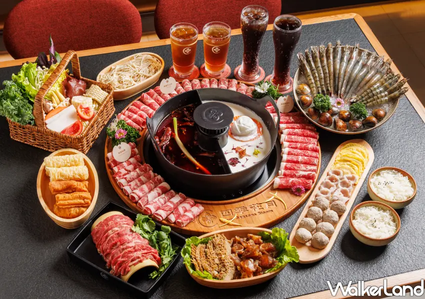 ▲台北松山區火鍋新開店，四季花月九宮格湯底搭配浮誇山野肉花圈，是聚餐首選。