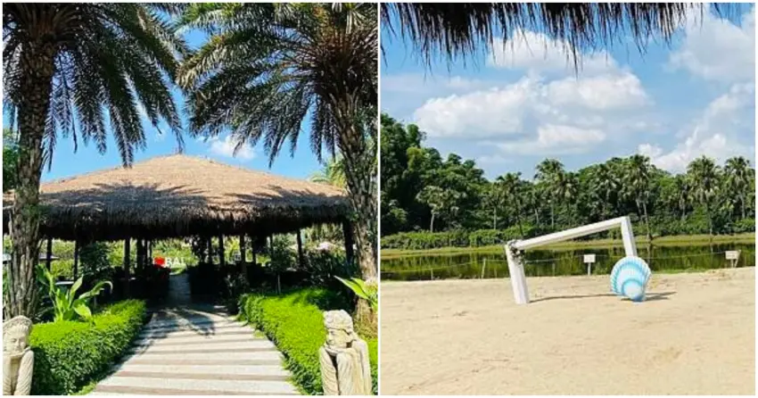 ▲秒飛峇里島！在「雅聞峇里海岸觀光工廠」便能享受南洋風情，漫步人造沙灘超愜意。