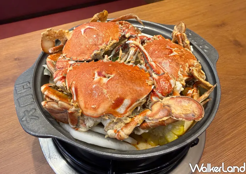 ▲六扇門三蟹叻沙粉絲煲個人小火鍋，三隻螃蟹澎湃入鍋。