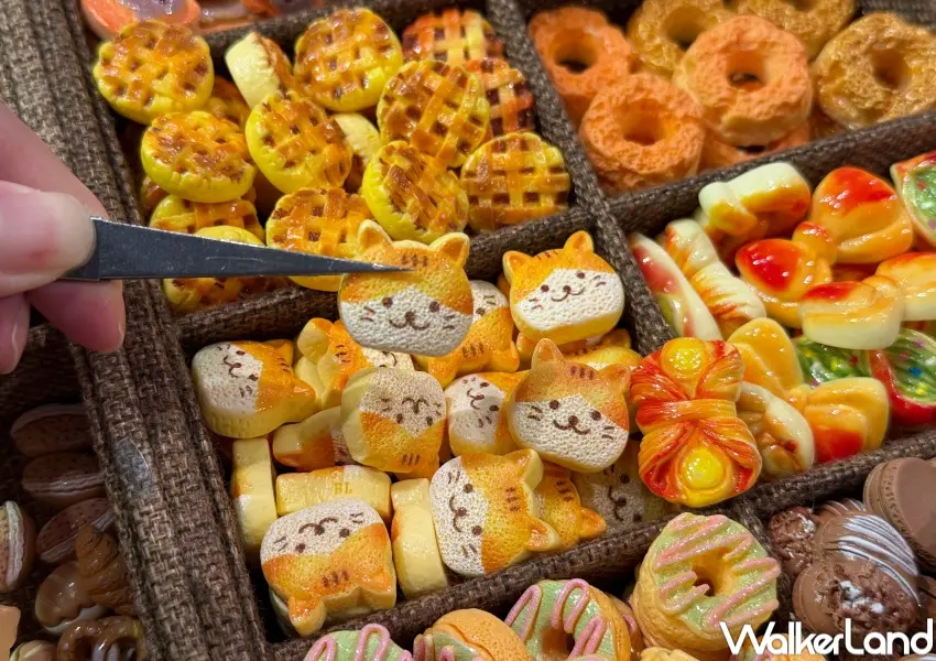 ▲三創迷你食物市集！免費逛小物市集迷你食物任你選，40元收超萌貓咪麵包。(攝影：鄭亦庭)