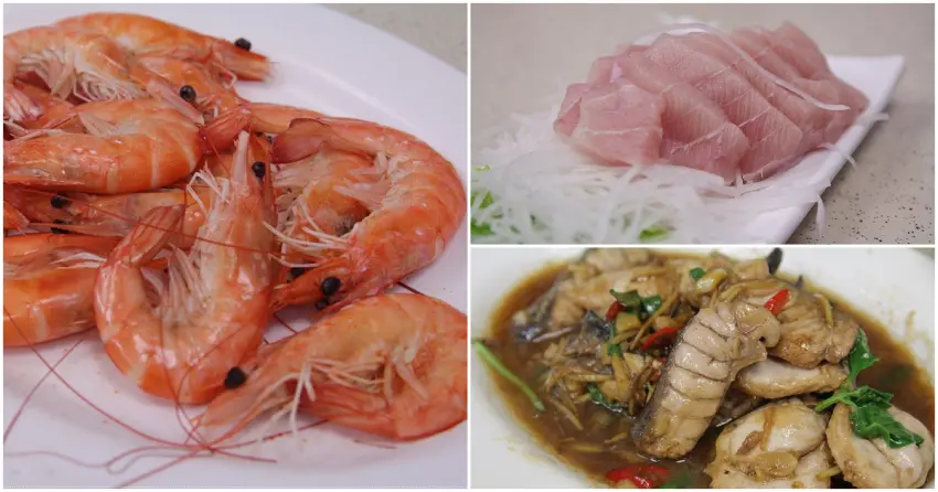 ▲「宋媽媽海產」的旗魚生魚片與三杯旗魚鮮甜與濃郁並存，來到成功一定要品嚐在地限定的海味。