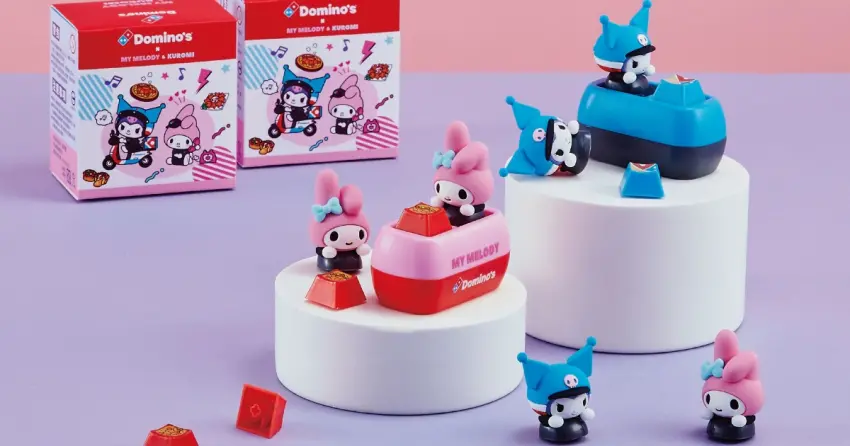 美樂蒂酷洛米鍵帽！達美樂聯名美樂蒂酷洛米，披薩職人鍵帽盲盒限量免費送。