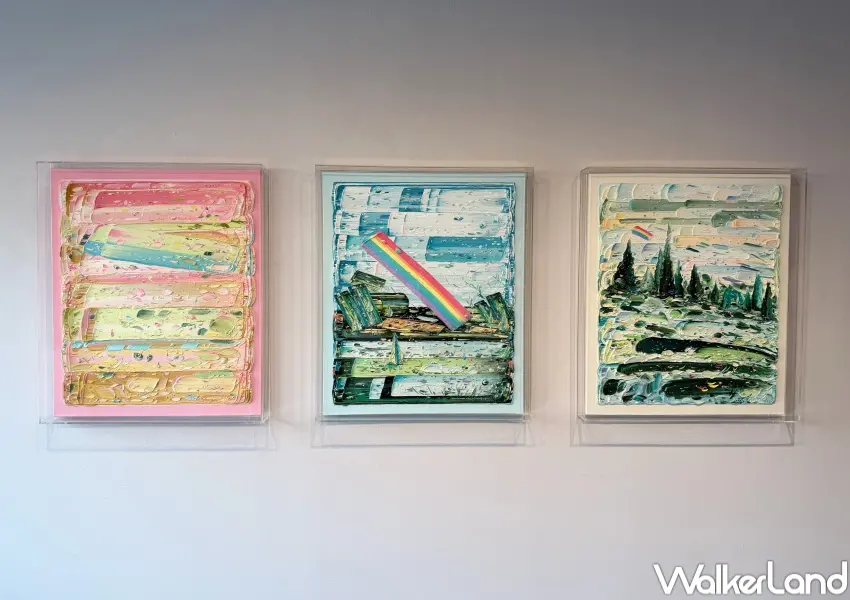 ▲Yi Yi Jeong-Eun 利用高密度厚塗法,將時間與情感轉化為畫布上的具體重量。(攝影:鄭亦庭)