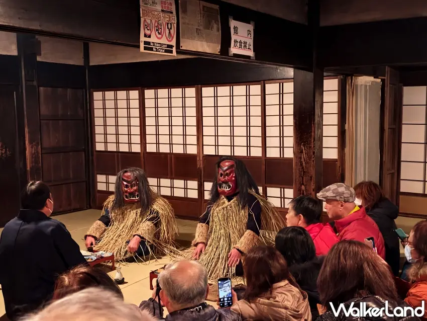 ▲「男鹿真山傳承館」重現生剝鬼入宅儀式。(攝影:楊婷雅)