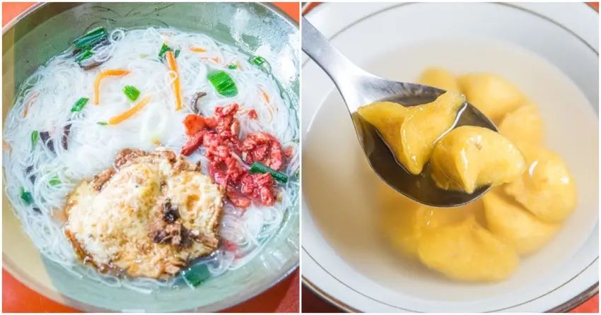 ▲「鏡沃小吃部」主打老酒麵線與黃金餃，前者帶有淡雅酒香、風味溫潤，後者作為甜品外皮Q彈、內餡香甜，是來到芹壁不可錯過的在地經典小吃組合。