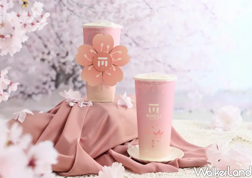 ▲麻古茶坊將高品質飲品與季節美學結合，打造出超吸睛的春日視覺饗宴。