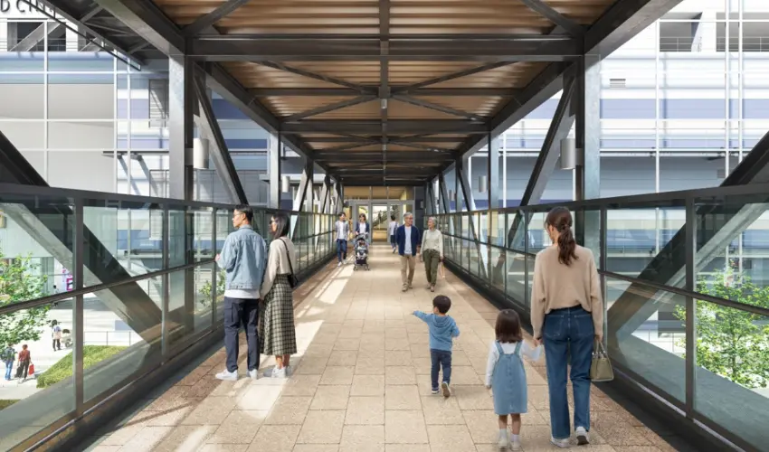 ▲便利的空橋讓逛街更方便了。