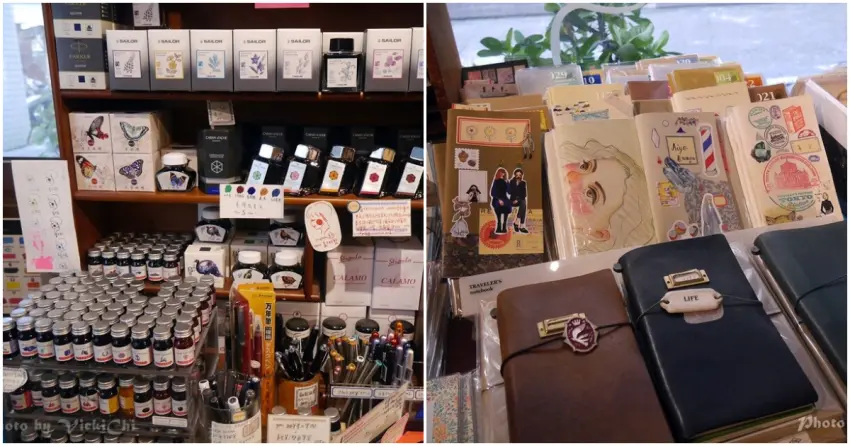 ▲「愛治文具房」選品豐富,從各式明信片、手帳到多彩墨水與鋼筆皆一應俱全。
