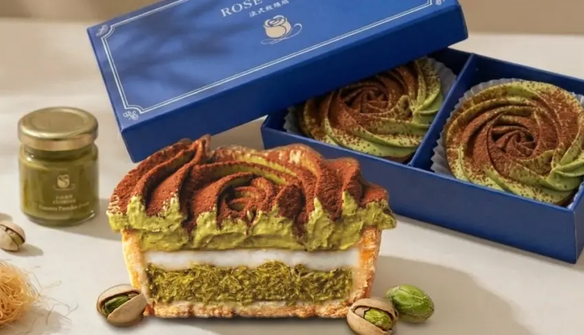 ▲多品牌推出千層蛋糕冰淇淋可頌等延伸甜點，讓杜拜巧克力風味在不同品項中展現多元變化。圖／傳遞幸福法式甜點提供；窩客島整理