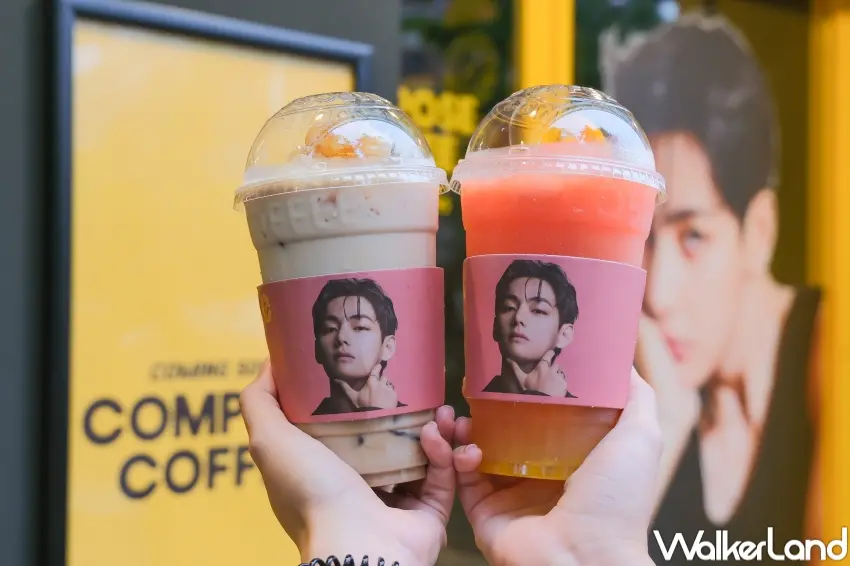 ▲COMPOSE COFFEE推出VCOMPOSED聯名菜單，從咖啡到特調冰沙，讓粉絲一次體驗品牌與BTS話題魅力。（攝影：張人尹）