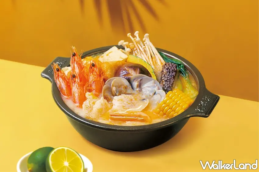 ▲滿載海洋精華的澎派海鮮冬蔭功鍋,酸、辣、鮮、甜四重滋味一鍋滿足。 圖/老先覺提供;窩客島編輯整理