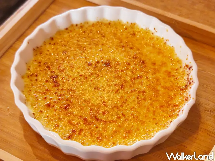 ▲焦糖烤布蕾為「咖啡烟」招牌甜點之一,份量十足,足以兩人共享。(攝影:楊婷雅)