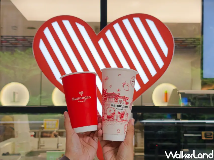 ▲凱娜克咖啡台灣首店進駐信義新天地 A11,紅白配色的質感杯身搭配店內愛心造景,成為熱門的拍照打卡點。(攝影:鄭雅之)