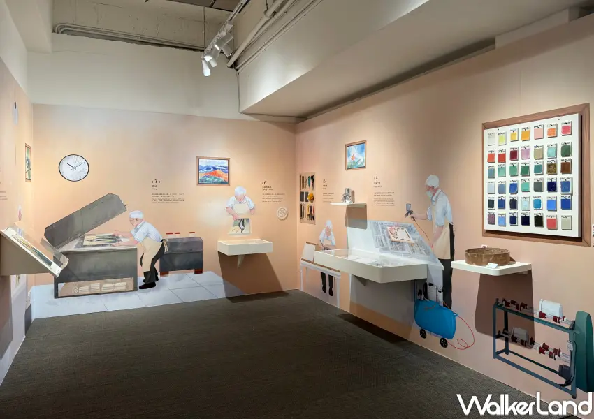 ▲歷史博物館展覽！「窯變．釉韻─范振金特展」規劃空間造景，重現藝術家工作室與釉藥教學現場。(攝影：鄭亦庭)