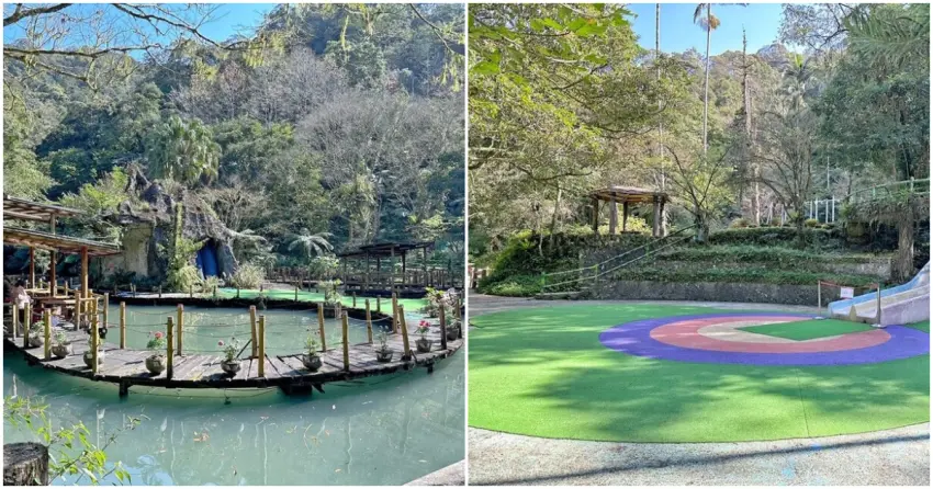 ▲「雲仙樂園」園區佔地寬廣，設有水生植物生態教學池與遊戲區，讓孩子們也能玩得不亦樂乎。