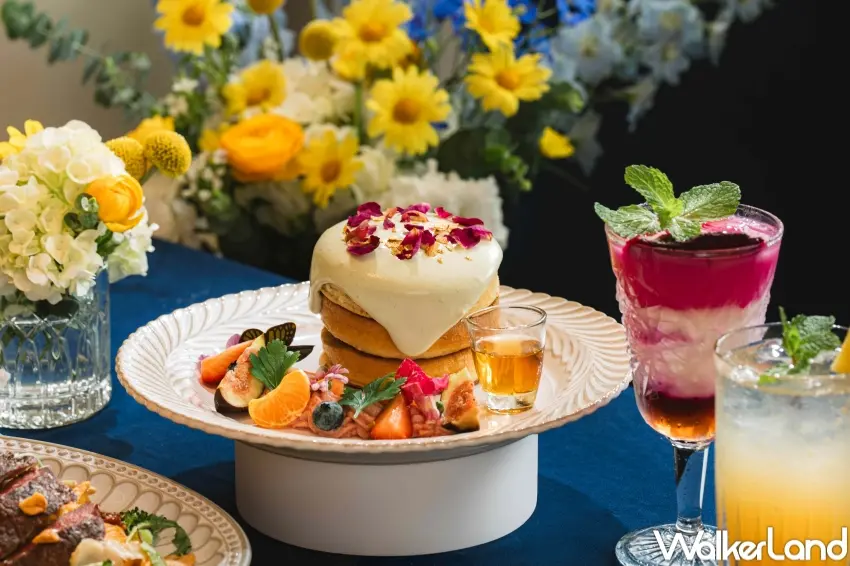 ▲Engolili 英格莉莉推出限定花園秘境熔岩鬆餅塔，以流動鮮奶油與花果打造視覺亮點，成為甜點控拍照焦點。