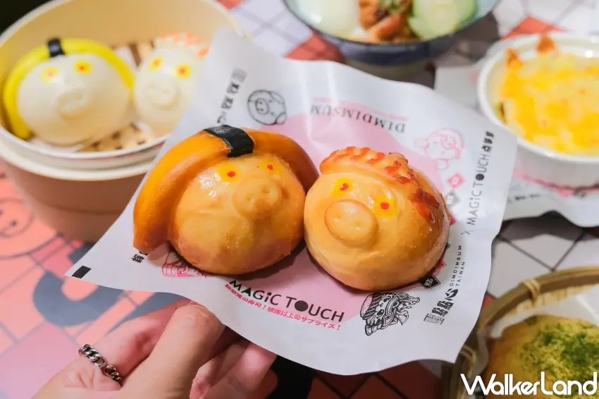 ▲點點心經典豬仔包化身壽司造型進駐点爭鮮MAGiC TOUCH，成為本次聯名最吸睛話題亮點。（攝影：張人尹）