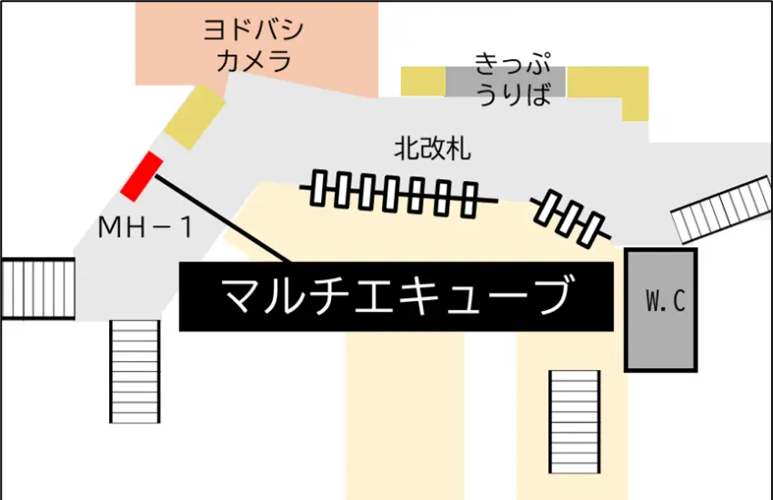 ▲梅田站北剪票口外3A號出口附近。