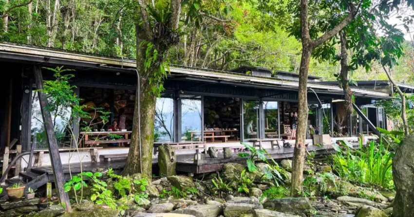 ▲「月廬食堂」隱身山林之中，以日式木造建築打造靜謐空間，用餐時彷彿置身森林秘境，氛圍療癒又放鬆。