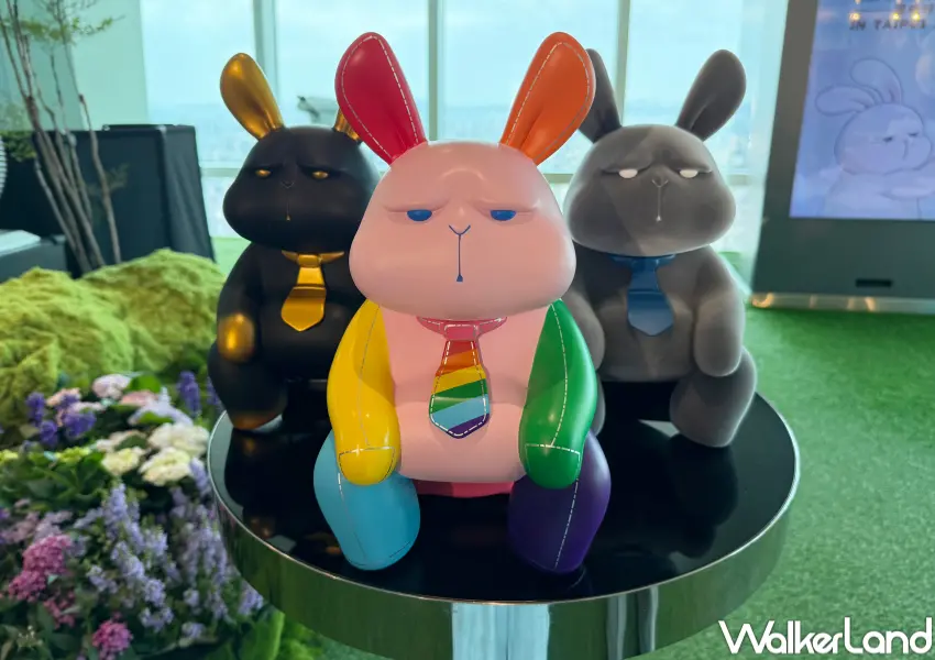 ▲台北101星期一的布魯斯特展設有「星期一的布魯斯」主題快閃店，盲抽公仔、101聯名衣都要收。(攝影：鄭亦庭)