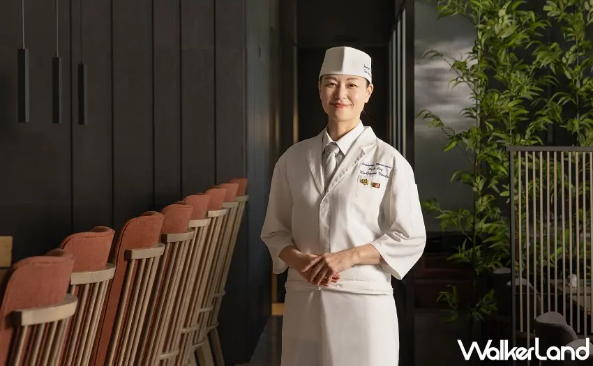 ▲高雄日航酒店「飛翔－鮨」日本料理迎來新任日籍女性壽司料理長西村德子（Noriko Nishimura）。圖／高雄日航酒店提供；窩客島整理