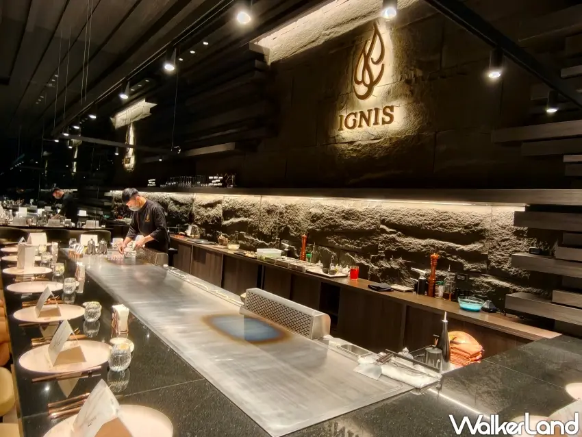 ▲「IGNIS伊尼斯鐵板燒」環境優雅舒適，座位僅15席，採預約制。（攝影：楊婷雅）