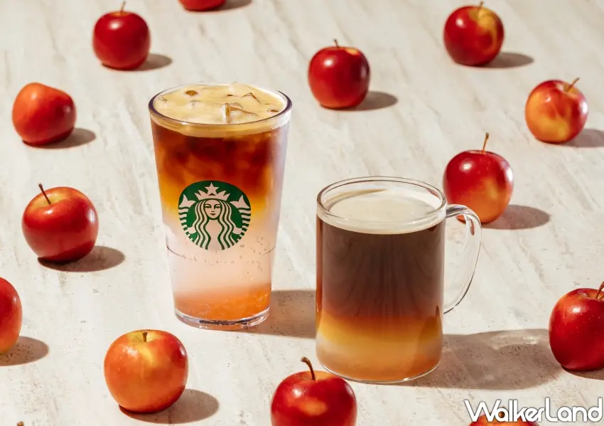 ▲星巴克蘋果山茶花風味美式融入酸甜蘋果風味，純粹果香與經典濃縮咖啡點亮初夏清爽感，視覺味覺雙重享受。(攝影：鄭雅之)