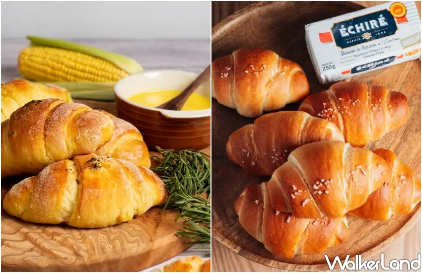 ▲超人氣鹽之花奶油捲與玉米濃湯奶油捲烤後酥脆，絕對是現場續點首選。