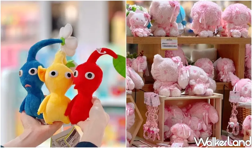▲皮克敏公仔與粉紅三麗鷗周邊，各款超人氣ＩＰ公仔快閃店掀起女孩收藏熱潮。