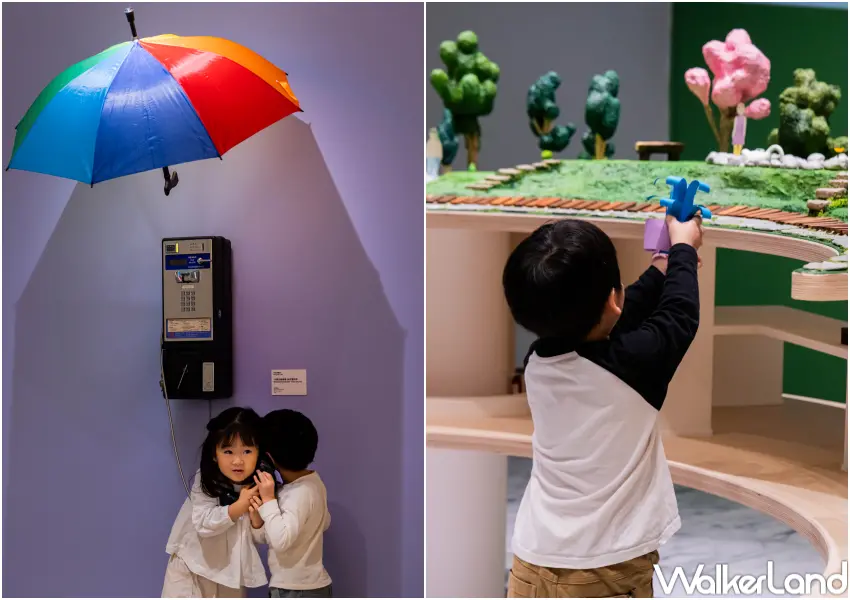 ▲北美館兒藝中心造公園展覽中可以看到公園中的路燈、遊具、涼亭、球場等元素。