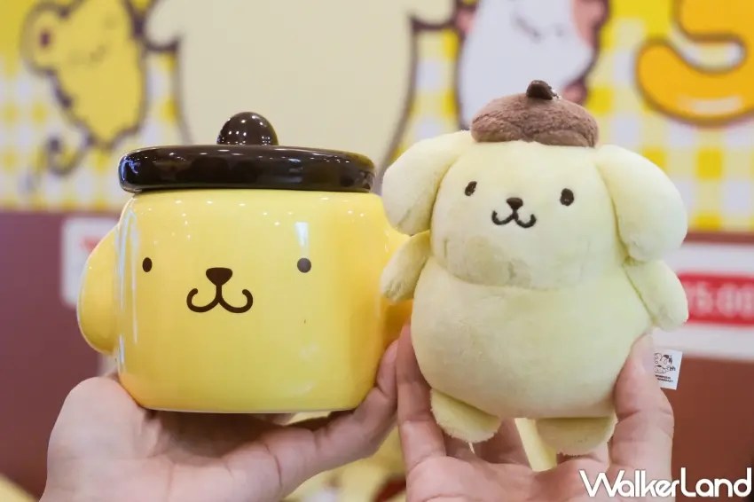 ▲三麗鷗布丁狗30週年於7-ELEVEN展開集點企劃，主打金黃色療癒設計與經典屁屁造型，讓粉絲一次入手完整系列周邊。（攝影：張人尹）