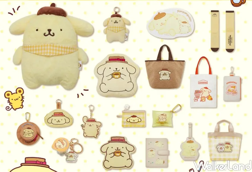 ▲CACO cafe推出布丁狗限定周邊商品，從服飾配件到絨毛玩偶與盲盒收藏，讓粉絲日常也能延續療癒感。