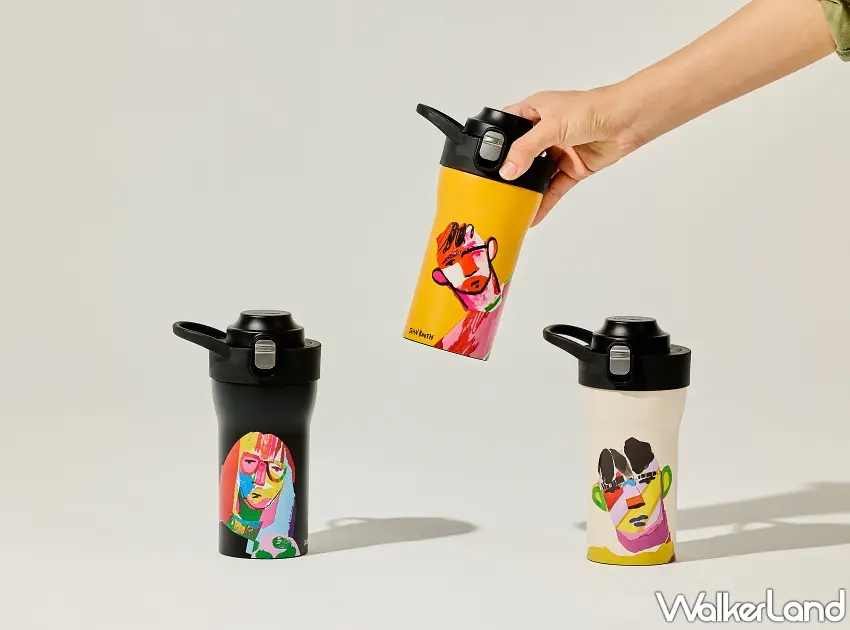 ▲提把設計方便外帶與通勤攜帶，隨時隨地都能享受藝術環繞的喝水時刻 。圖／日本虎牌TIGER提供；窩客島整理