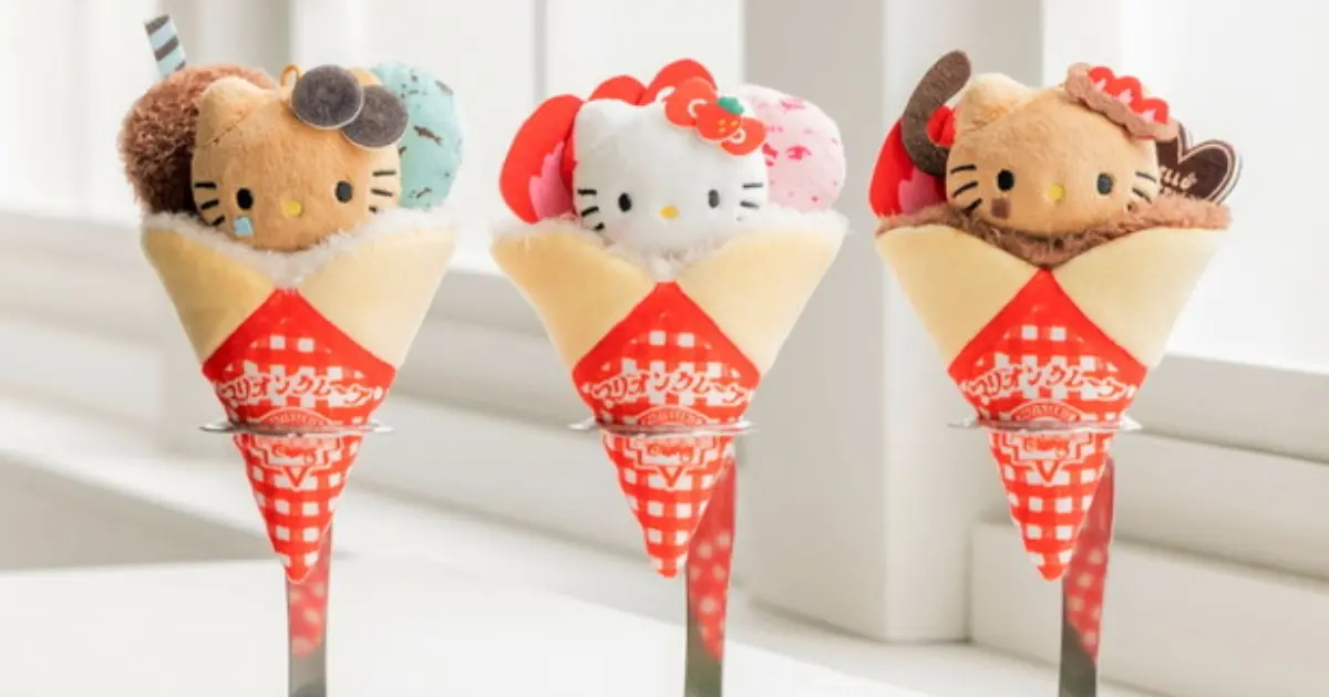 老牌可麗餅名店 Ｘ HELLO KITTY，草莓、巧克力、薄荷3款可麗餅吊飾全都好想收藏。