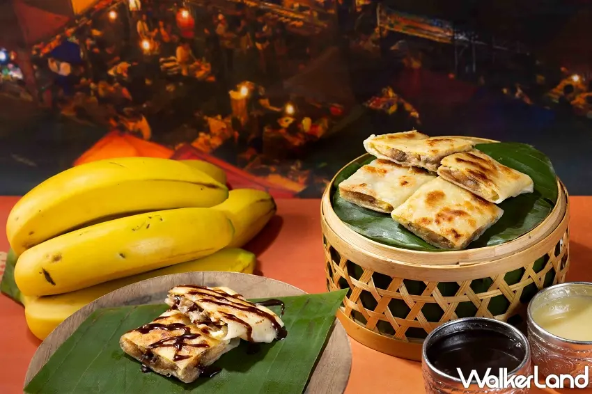 ▲除了豐富的海陸盛宴,甜點區亦不容錯過,其中必吃的「香蕉煎餅」以手桿餅皮包入新鮮香蕉,煎至金黃酥香後淋上煉乳與巧克力醬,香甜涮嘴、令人愛不釋口。 圖/台北晶華提供;窩客島編輯李維唐整理